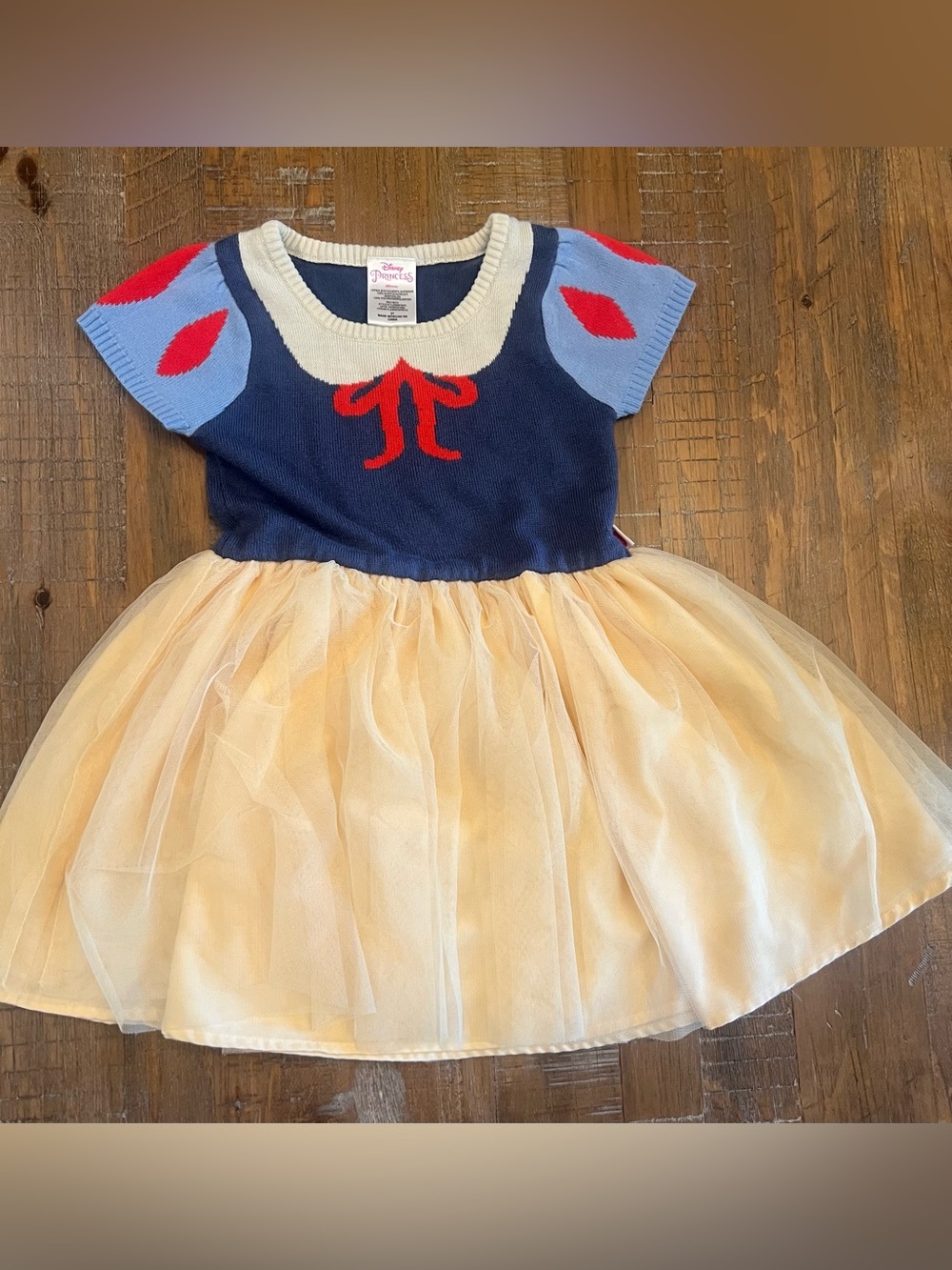 Disney Snow White Style Navy, Light Blue, Red & Yellow Tulle Dress